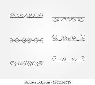 Set of vintage frames. Vector Illustration.