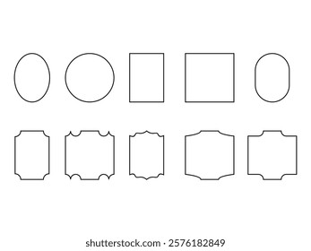 set of vintage frames vector illustration on transparent background