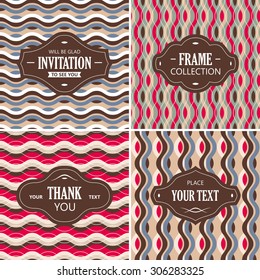 Set of vintage frames vector illustration