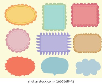 Set of vintage frames.Text box vector design.Flat vector banners isolated background.