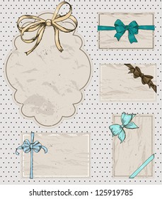 Set of vintage gift bows. Vector illustration EPS8