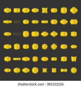 Set of vintage gold frames, badges and labels, vector illustration design esp10
