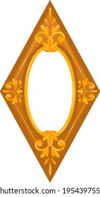 Encajadas de oro vintage, elegante decoración de imagen, lujoso aspecto ornamental, ilustración vectorial de estilo caricaturista, aisladas en blanco.