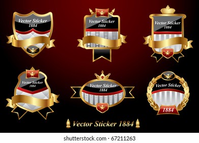Set of vintage golden labels,vector