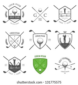 Set of vintage golf labels, badges and emblems - Shutterstock ID 131775575