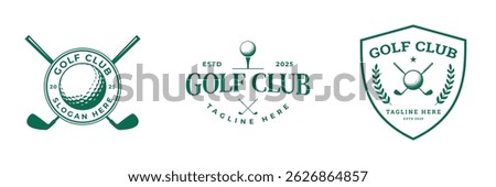 set of vintage golf logo vector illustration badge design