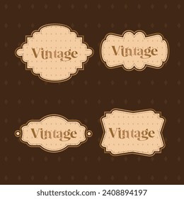 Set of vintage gothic labels in uniqua style. Printable tags in retro style.	