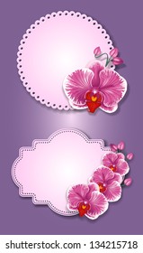 Set of vintage greeting cards with pink or?hids.