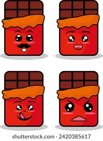 Set of vintage groovy characters and elements for poster of sticker design.