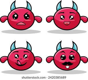 Set of vintage groovy characters and elements for poster of sticker design.