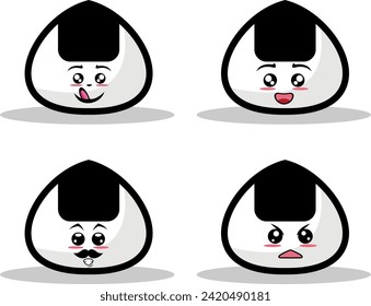 Set of vintage groovy characters and elements for poster of sticker design