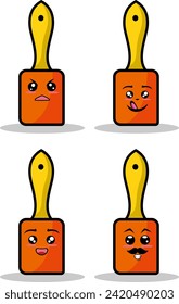 Set of vintage groovy characters and elements for poster of sticker design