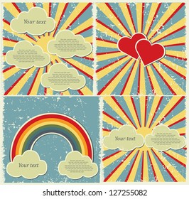 Set of vintage grunge backgrounds