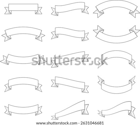 Set of vintage hand drawn scrolls placard ribbons on transparent or white background. old curled blank banners vector illustrations.