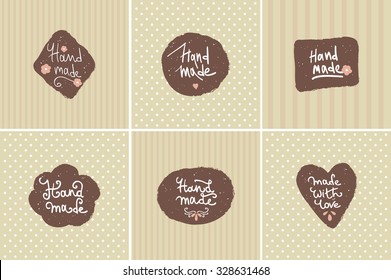 Set of vintage hand made logotypes and labels.