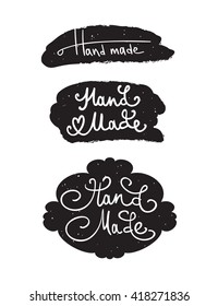 Set of vintage hand made logotypes and labels. 
