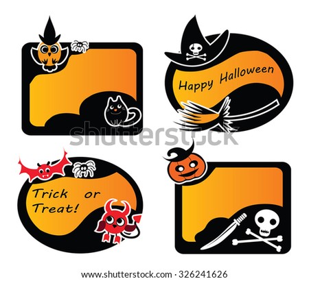 set vintage happy halloween labels stickers stock vector royalty happy halloween label