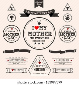 Set of vintage Happy Mothers Day - EPS10 Compatibility Required