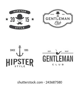 Set of vintage hipster emblem