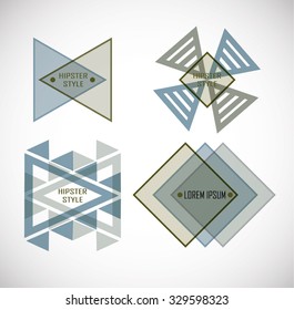 Set of Vintage Hipster Labels. Retro Simple Borders Collection. Vector Illustration.