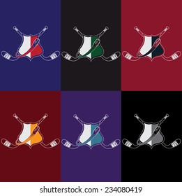 set of vintage hockey crests