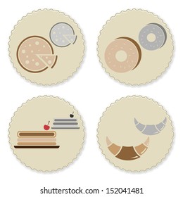 Set of vintage homemade bakery badges, stock vector