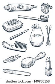 set of vintage hygiene tools