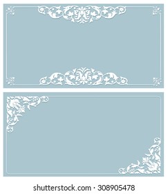 set of vintage invitation card with patterned frame