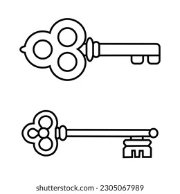 Set of vintage keys. vintage key vector icon. Key symbol illustration.