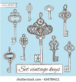 set of vintage keys.handmade work - vintage key