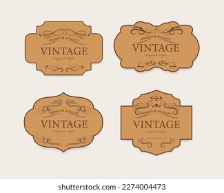 set of vintage label and badges old fashion. banner illustration vector.