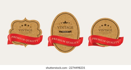 Set of vintage label and badges old fashion. banner illustration vector. Guaranteed product premium quality label.