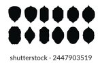 Set of vintage label and badges shape collections. Black template for patch. Vector