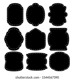 Set of vintage label and badges shape elements collections. Black template for patch, insignias, overlay on white background - vector design