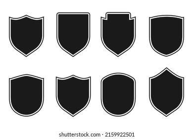 Set of vintage label and badges shape collections. Vector illustration. Black template for patch, insignias, overlay.