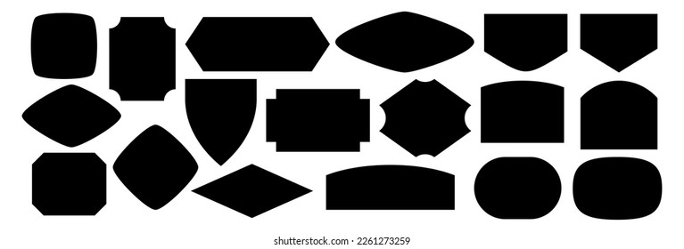 Set of vintage label and badges shape collections. Vector illustration. Black template for patch, insignias, overlay.