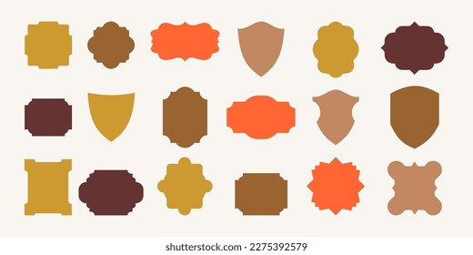Set of vintage label and badges shape collections. Vector illustration. color template for patch, insignias, overlay.