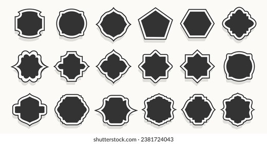 Set of vintage label and badges shape. Set of different labels isolated on white. Vintage frames collection. Label and badges shape collections.