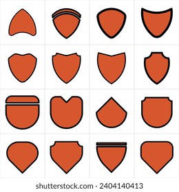 Set of vintage label and badges shape collections. Vector illustration. Black template for patch, insignias, overlay.