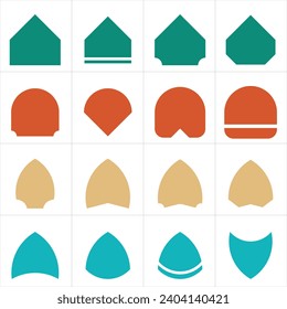 Set of vintage label and badges shape collections. Vector illustration. Black template for patch, insignias, overlay.
