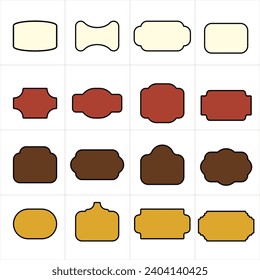 Set of vintage label and badges shape collections. Vector illustration. Black template for patch, insignias, overlay.