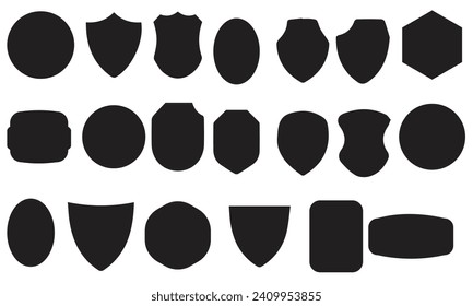 Set of vintage label and badges shape collections. Vector illustration. Black template for patch, insignias, overlay.