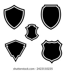 Conjunto de colecciones de etiquetas antiguas y de forma de distintivos. Ilustración vectorial. Plantilla negra para parche, insignias, superposición.