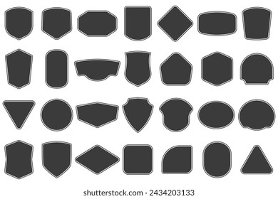 Set of vintage label and badges shape collections. Vector. Black template for patch, insignias, overlay.
