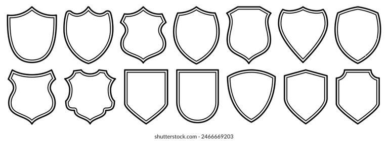 Set of vintage label and badges shape collections. Vector illustration. Black template for patch, insignias, overlay.