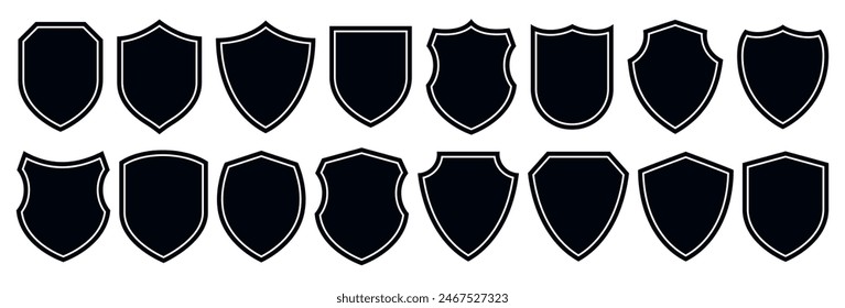 Set of vintage label and badges shape collections. Vector illustration. Black template for patch, insignias, overlay.	