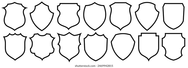 Set of vintage label and badges shape collections. Vector illustration. Black template for patch, insignias, overlay.	
