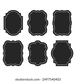 Set of vintage label and badges shape collections. Vector illustration. Black template for patch, insignias, overlay.