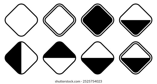 Set of vintage label and badges shape collections. Vector illustration. Black template for patch, insignias, overlay.