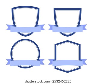 Conjunto de coleções de formas de etiquetas e emblemas vintage. Ilustração vetorial. modelo para correção, insígnias, sobreposição.